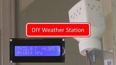 DIY Weather Station using arduino, DHT11 & BMP180 sensors