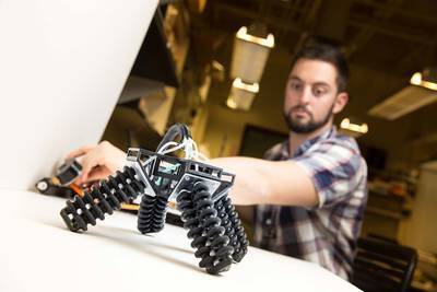 3D-printed Soft Four Legged Robot Can Walk on Sand and Stone