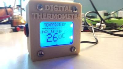Arduino 3D Printed Digital Thermometer With DHT-22 Sensor