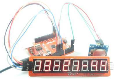 Digital Clock Project Using 8 Digit 7 Segment MAX7219 Module