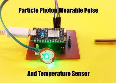 Particle Photon - Wearable Pulse and Temperature Sensor