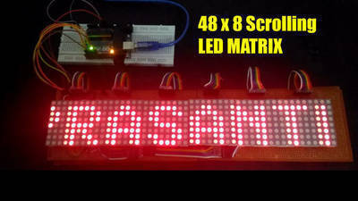 48 X 8 Scrolling LED Matrix Using Arduino