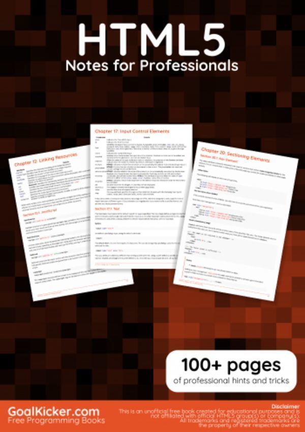HTML5 Notes for Professionals book