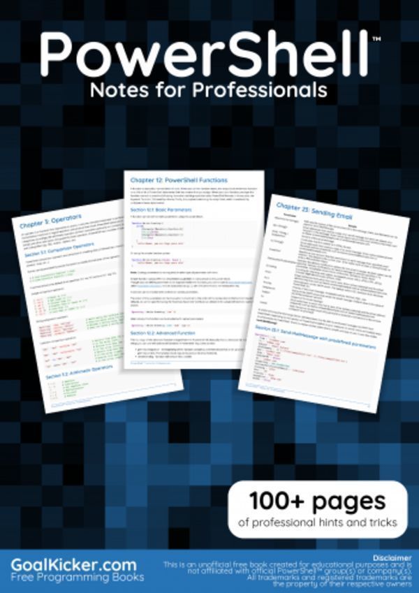 PowerShell Notes for Professionals book