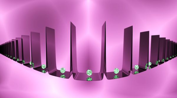Two-toned light pattern creates steep quantum walls for atoms