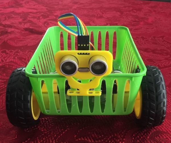 BasketBot - a Robot Car Made With a Plastic Basket