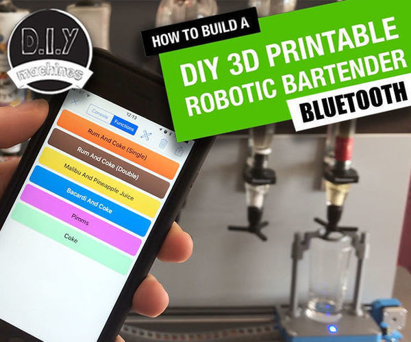 Arduino Robotic Bartender - 3D Printable & Bluetooth