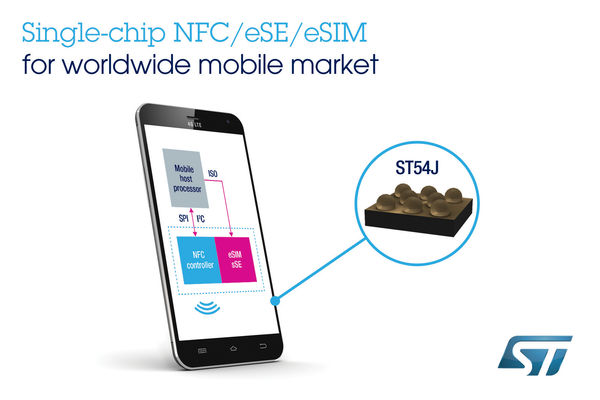 STMicroelectronics Unveils Highly Integrated Mobile-Security Chip Combining NFC Controller, Secure Element, and eSIM