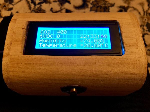Wooden Chest Air Quality Monitor