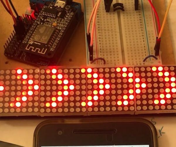 Control LED Board by Phone With NodeMCU ,ESP8266 and MAX7219