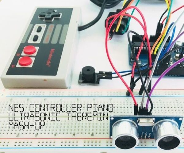 NES Controller Piano / Ultrasonic Theremin Mash-Up