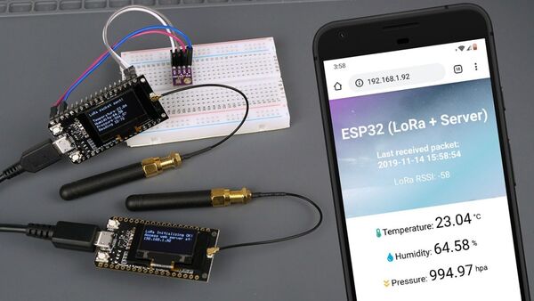 ESP32 LoRa Sensor Monitoring with Web Server