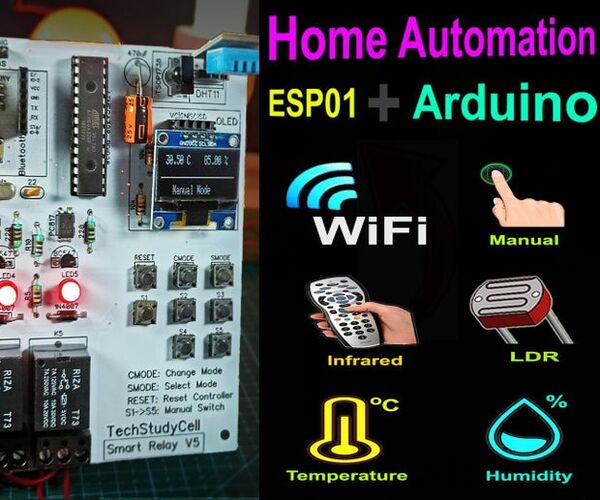 Home Automation Using Arduino and WiFi Module ESP01 | Arduino ESP8266 Control Relay