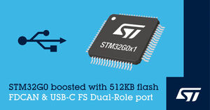 STMicroelectronics Extends STM32G0 Microcontroller Series with USB-C Full Speed Dual Role Port, CAN FD, and Larger Memory