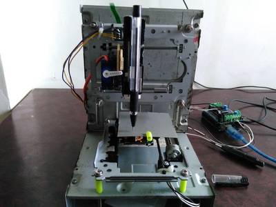 How to Make Mini CNC 2D Plotter Using Scrap DVD Drive, L293d Motor Shield & Arduino