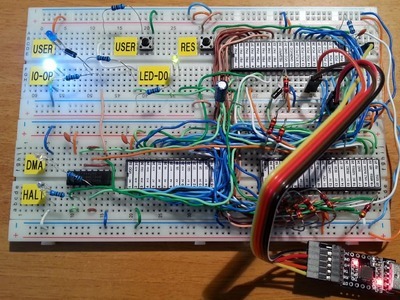 A 4$, 4ICs, Z80 homemade computer on breadboard