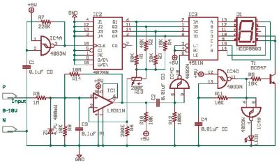 Single Digit Voltmeter with LM311
