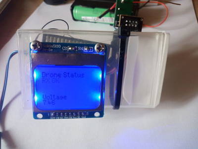 Arduino Wireless NRF24l01 Battery Voltage Monitor 5110 Screen and Low Battery Level Buzzer