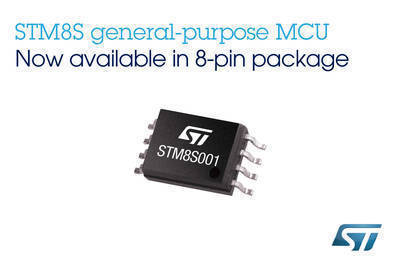 New 8-bit Microcontroller from STMicroelectronics Delivers Uniquely Flexible Feature Set in Space/Cost-Saving 8-Pin Package