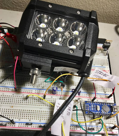 Arduino / MOSFET Controlled High Bright LED Motorcycle Light