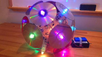The Compact Disc-o: My LED disco ball music festival totem!