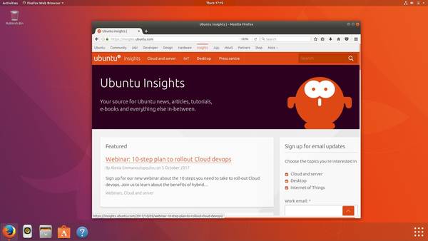 Ubuntu 17.10 releases with GNOME, Kubernetes 1.8 & minimal base images
