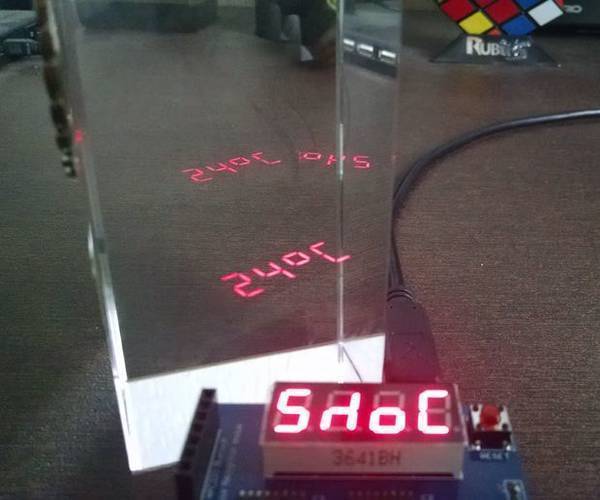 Digital Clock With Mirrored Display Driven by Accelerometers