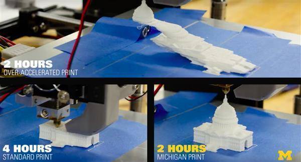 University of Michigan professor doubles 3D printing speeds using vibration-mitigating algorithm