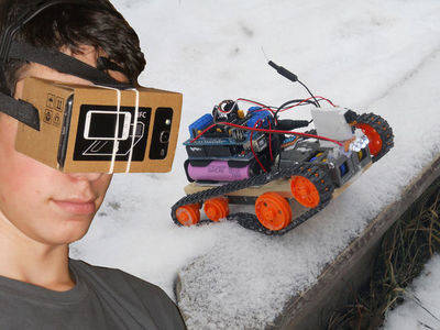 FPV Virtual Reality Arduino Controlled Tracked Robot