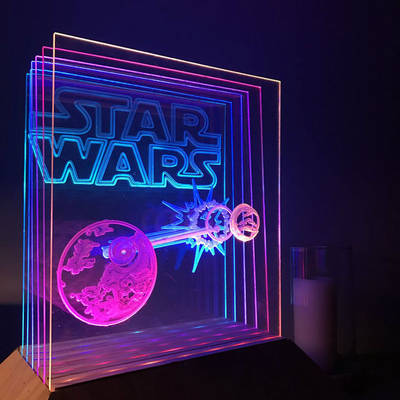 Animated Star Wars CNC LED lamp Arduino Controlled