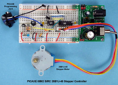 Controlling a Stepper Motor with an SIRC Transmitter and Receiver