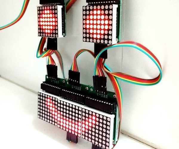 Controlling LED Matrix Array With Arduino Uno (Arduino Powered Robot Face)