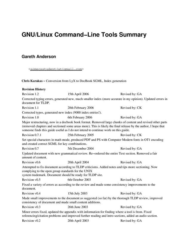 GNU/Linux Command-Line Tools Summary