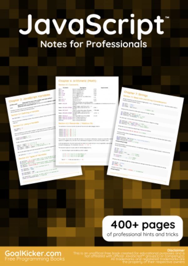 JavaScript Notes for Professionals book