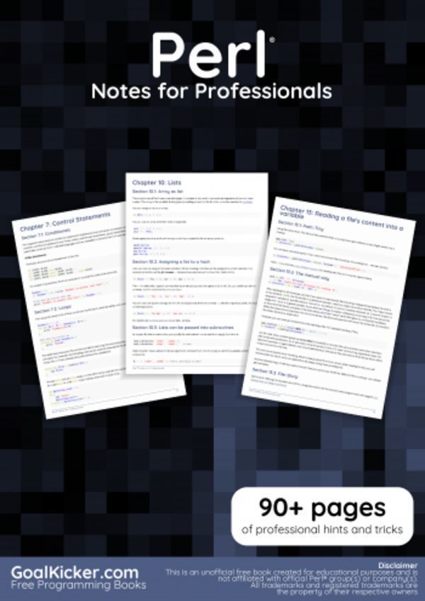 Perl Notes for Professionals book