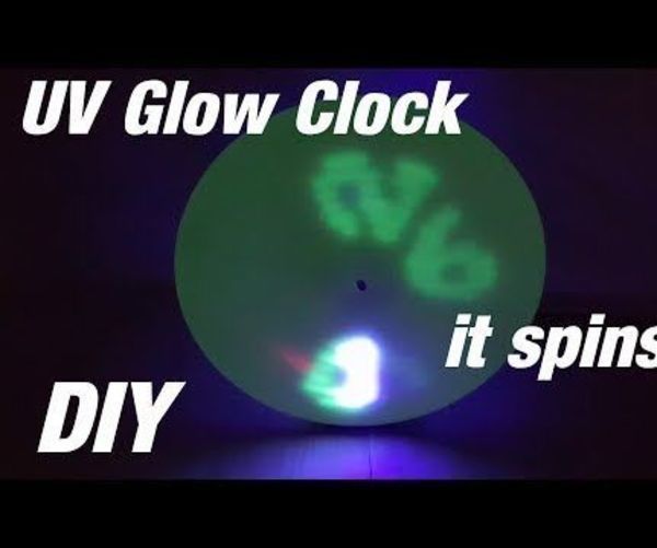 Uv Glow Clock - It Spins!