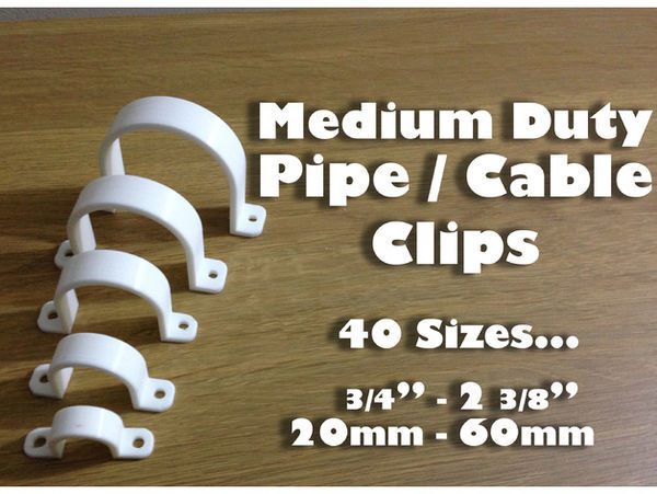 Pipe Clips / Cable Clips 20Mm To 60Mm All Sizes