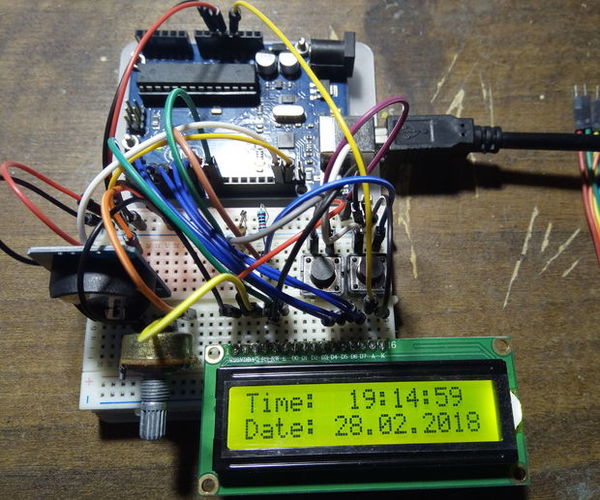 Arduino Clock With DS3231 And LCD1602