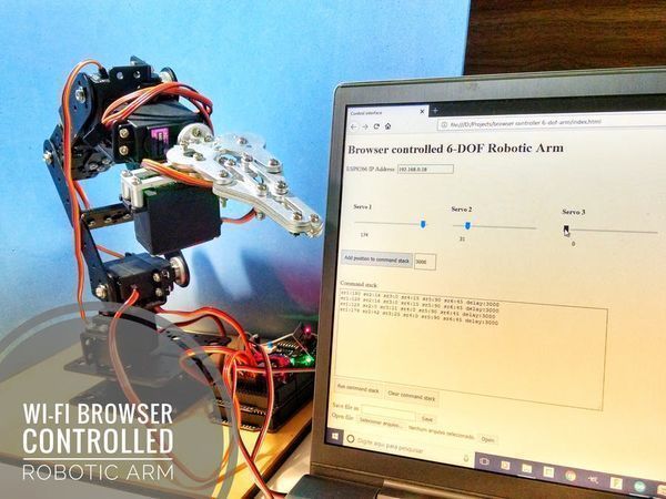 Wi-Fi Browser Controlled Robotic Arm