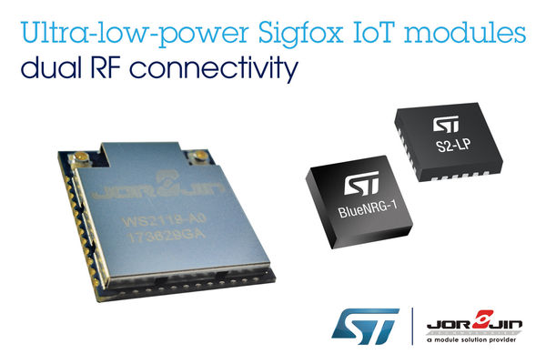 STMicroelectronics and Jorjin Introduce Ultra-Low-Power Sigfox IoT Modules with Dual RF Connectivity