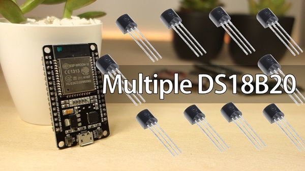 ESP32 with Multiple DS18B20 Temperature Sensors