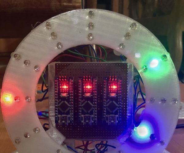 3D Printed Flashing LED Dial Clock