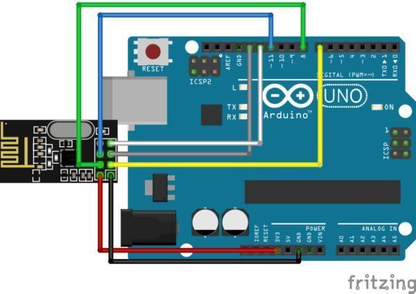 Communication between two Arduinos using NRF24L01