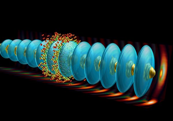 Electrons ride plasma wave