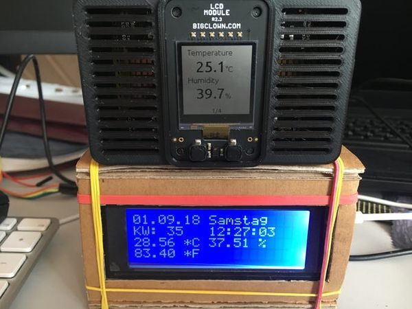 MyLCD20x4 Clock with Value-Added Information