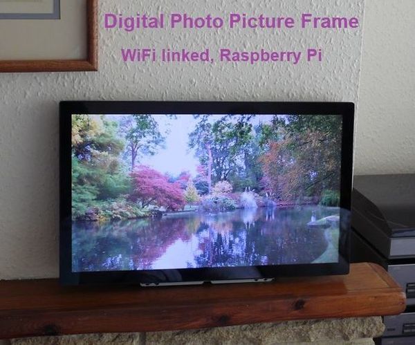Digital Photo Picture Frame, WiFi Linked  Raspberry Pi