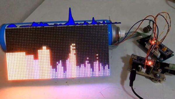 Arduino and full-color dot matrix LED made audio speaker
