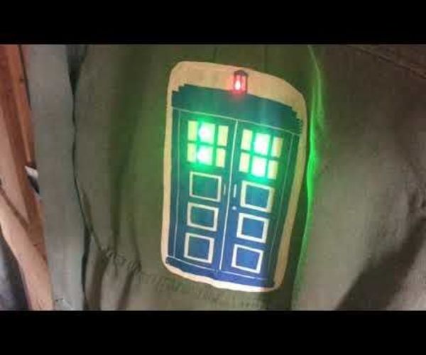 DIY Light-up TARDIS Patch Jacket