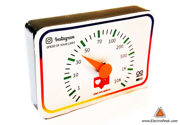 Instagram Likes Speedometer by Arduino & ESP8266