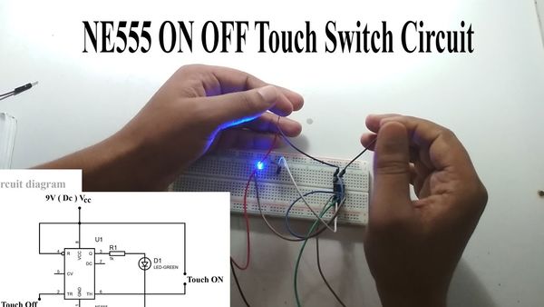 NE555 ON OFF Touch Switch Circuit